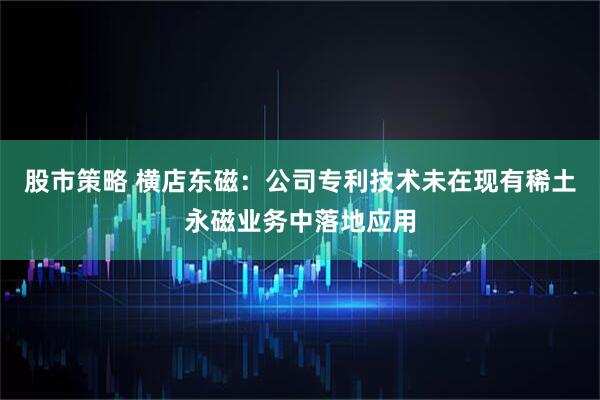 股市策略 横店东磁：公司专利技术未在现有稀土永磁业务中落地应用